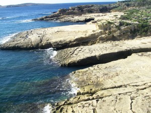 Cove at mouth of Wied tal Maqjel